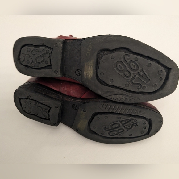 A.S.98 Red Ankle Boots - Picture 2 of 10